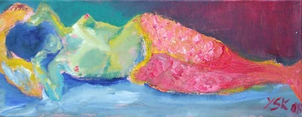 The Bed Mermaid, oil on canvas, 30 x 80 cm