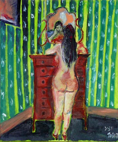 SOLD! the red dresser, oil on canvas, 70X50cm- SOLD!