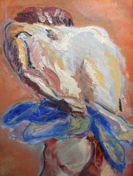 SOLD!drying the back, oil, 60X40cm- SOLD!