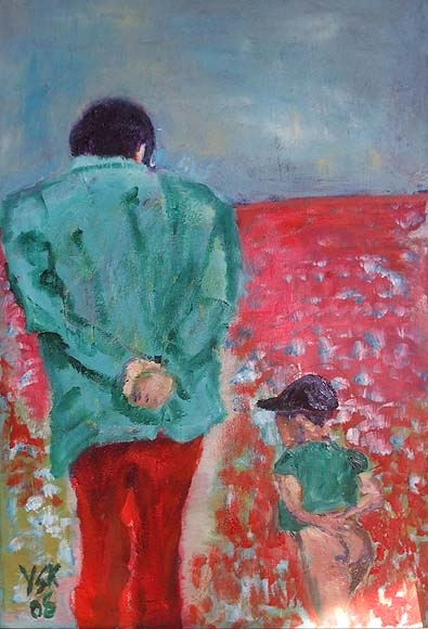 just like Dad, oil on paper, 93X62cm