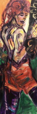 The Smoking dancer, acrylic on canvas, 90x30 cm