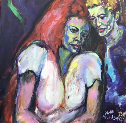 Romy and David, acrylic on canvas, 100x100cm