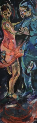 Tango kick, 120x50cm, acrylic on canvas