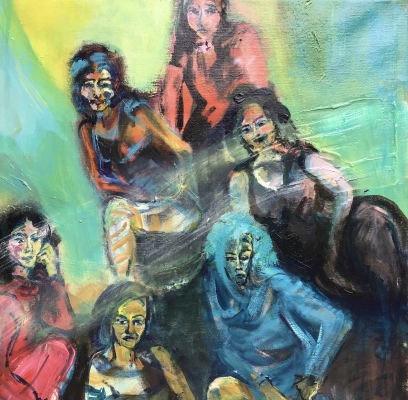 Group of Dames 4, acrylic on canvas, 57x57cm