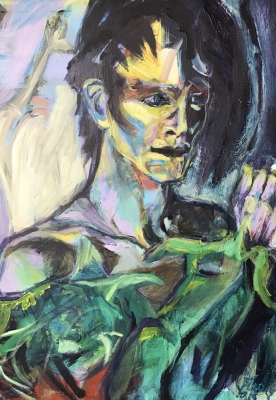 Sold! Bowie in Drag, 70x50cm, acrylic on canvas