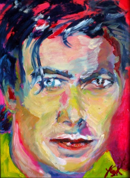 masculine Bowie, oil on canvas, 40X30- SOLD!