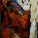 cracked actor, encaustic on wood, 90X40cm- SOLD!