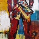 the candidate, encuastic on birch panel, 90X40cm- SOLD!