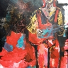 Ziggy plays guitar, acrylic, 39X28.5cm