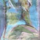 Sitting in blue, acrylic on paper, 50x90cm