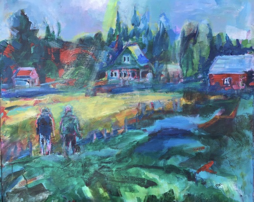The way from our cabin to the house, acrylic on canvas, 80x100cm