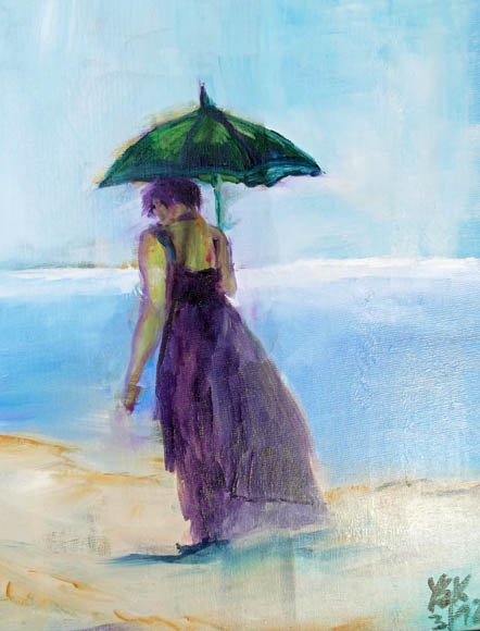 SOLD! Beach Beauty , oil on canvas, 50 x 40 cm - SOLD!