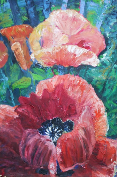 SOLD! Anatomy of the poppy, oil on canvas, 160X110cm