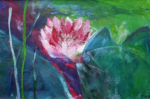 SOLD!seerose, mixed media, 70X100cm- SOLD!
