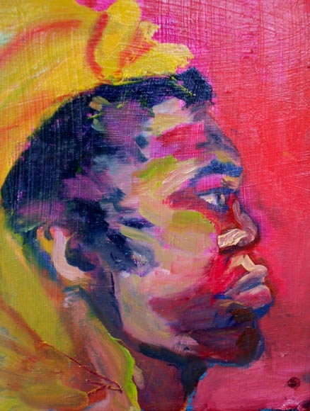 African profile, oil on wood, 40X30cm