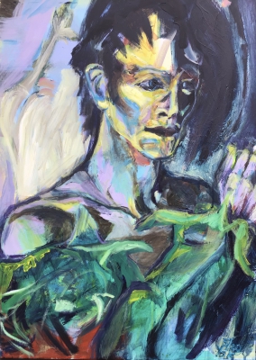 Bowie in drag, 70x50cm  SOLD!