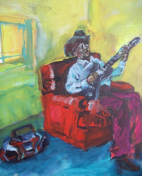Guitar Man, acrylic on canvas, 60 x 70 cm- SOLD!