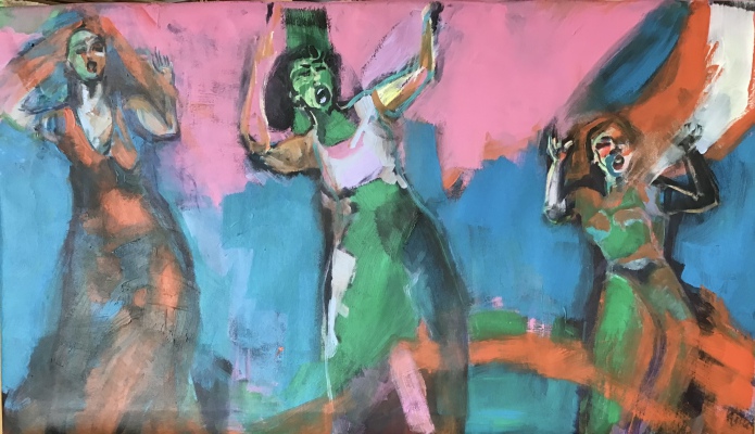 We protest! Together!, acrylic on canvas, 60x100cm