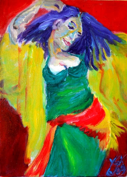 oriental swing, oil on canvas, 40X40cm