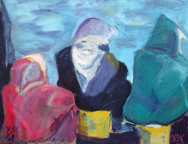 waiting for the fishermen, oil on canvas, 60X80cm